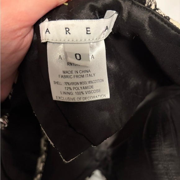 AREA Houndstooth Heart Wool Blend Crop Top size 0 - Picture 5 of 6